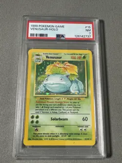 1999 POKEMON BASE SET UNLIMITED #15 VENUSAUR-HOLO PSA 7 - Image 2