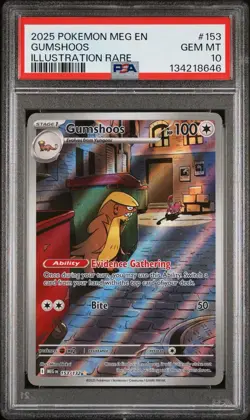 Pokemon TCG Gumshoos 153/132 Mega Evolution Illustration Rare PSA 10 Gem Mint - Image 1