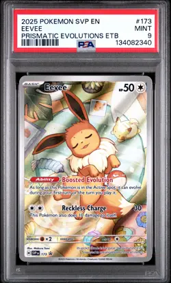 2025 POKEMON SVP EN-SV BLACK STAR PROMO #173 EEVEE PSA 9 - Image 1