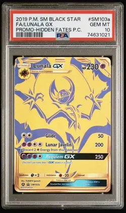 2019 Pokemon FA/Lunala GX Promo #SM103a Hidden Fates P.C. PSA 10 GEM 💎 - Image 1