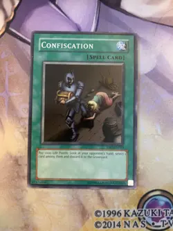 Confiscation DB1-EN023 Unlimited Common LP Dark Beginnings 1 GOAT Yugioh - Image 1