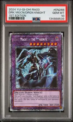 2024 Yu-Gi-Oh! RA03-EN268 Dark Magician the Dragon Knight PSA 10 1st Edition - Image 1