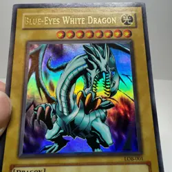 Blue Eyes White Dragon LOB-001 - Yugioh Ultra Rare Unlimited LP Original 1996 - Image 3