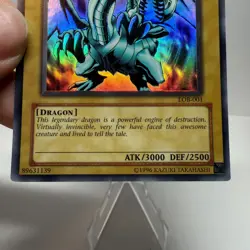 Blue Eyes White Dragon LOB-001 - Yugioh Ultra Rare Unlimited LP Original 1996 - Image 4