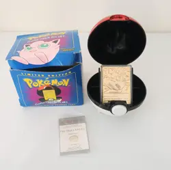 Vintage 1999 Burger King 23K Gold Plated Trading Card W/ Pokeball Jigglypuff - Image 1