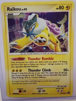 Pokemon Raikou 16/132 Secret Wonders Holo Rare Card English 2007 - Image 1