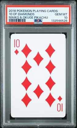 2016 POKEMON PLAYING CARDS MAIKO PIKACHU & OKUGE PIKACHU 10 OF DIAMONDS PSA 10 - Image 1