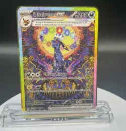 A Piece Of UMBREON EX Rainbow Gold Metal Pokemon. Card Collectible Gift/Display - Image 1