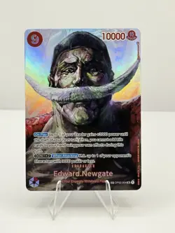Edward Newgate One Piece Card Game Alt Art Kingdoms of Intrigue Foil OP02-004 NM - Image 1