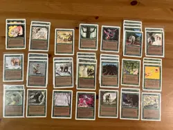 Lot of 39 Green MTG Cards from Revised 3rd Edition, Magic the Gathering 1994 - Image 1