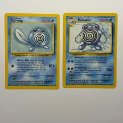 Pokemon TCG Poliwag Poliwhirl 2-Card Evolution Lot WOTC Vintage 1999 - Image 1