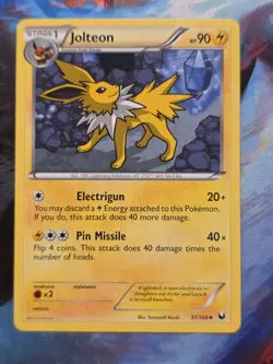 Jolteon 37/108 B&W Dark Explorers Uncommon Pokemon Card - Image 1