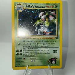 Erika's Venusaur Gym Challenge Pokemon TCG Holo Rare Card 4/132 Wotc Holo Lp - Image 3