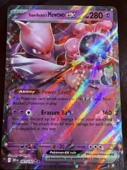 Pokemon TCG Destined Rivals Team Rockets Mewtwo EX Double Rare Card 081/182 - Image 1