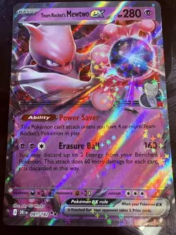 Pokemon TCG Destined Rivals Team Rockets Mewtwo EX Double Rare Card 081/182 - Image 3