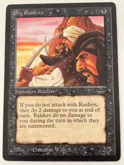 Magic the Gathering MTG Arabian Nights Erg Raiders Dark MP (Beta Bob) - Image 1
