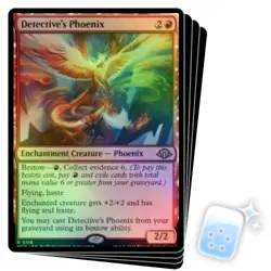 FOIL DETECTIVE'S PHOENIX X4 Modern Horizons 3 Magic MTG MINT CARD - Image 1