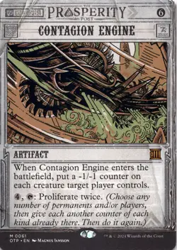 Contagion Engine Outlaws of Thunder Junction: Breaking News Magic MTG NM - Image 1
