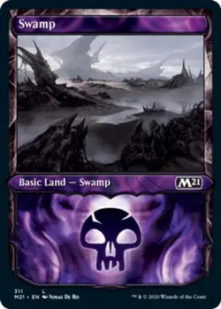 Swamp (311) - Showcase - Core Set 2021 #311 MTG Magic The Gathering - Image 1