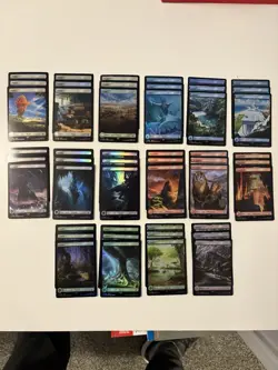 MTG Final Fantasy 48 Foil Full Art Lands Lot. NM - Image 1