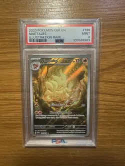 2023 POKEMON OBF EN-OBSIDIAN FLAMES ILLUSTRATION RARE #199 NINETALES PSA 9 - Image 1