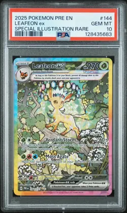 2025 POKEMON PRE EN-PRISMATIC EVOLUTIONS #144 LEAFEON EX PSA 10 - Image 1