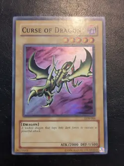 Yu-Gi-Oh! SUPER RARE CARD CURSE OF DRAGON LOB-066 1996 VINTAGE PRINT VLP - Image 1