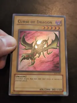 Yu-Gi-Oh! SUPER RARE CARD CURSE OF DRAGON LOB-066 1996 VINTAGE PRINT VLP - Image 2