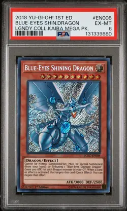 2018 YU-GI-OH! LEGEND COLL KAIBA MEGA PACK 1ST ED BLUE-EYES SHINING DRAGON PSA 6 - Image 1