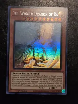 Yu-Gi-Oh! GHOST RARE CARD THE WINGED DRAGON OF RA LED7-EN000 1ST NM/VLP - Image 1