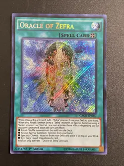 YUGIOH Card TCG Oracle Of Zefra CROS-EN060 Secret Rare 1st EDITION NM HOLO - Image 1
