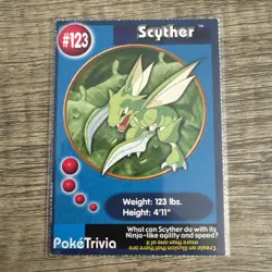 Scyther #123 PokeTrivia Burger King Promo LP - 1999 Vintage Pokemon Card - Image 1