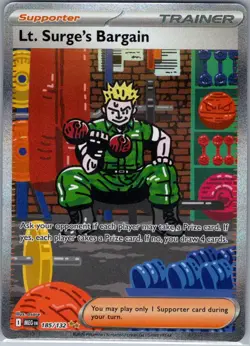 Lt. Surge's Bargain 185/132 ME01: Mega Evolution - Pokemon Card - NM - Image 1