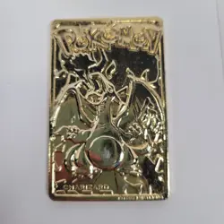 1999 gold-plated metal Charizard Pokemon card - Image 1
