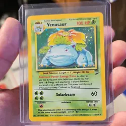 Pokemon Venusaur 18/130 Base Set 2 Holo Rare English 2000 Card - Image 1