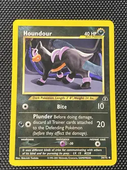 Houndour 39/75 Neo Discovery Uncommon WOTC Vintage Pokemon Card LP/NM - Image 1