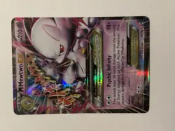 Pokemon M Mega Mewtwo EX Ultra Rare Holo TCG Card 64/162 XY Breakthrough - Image 1