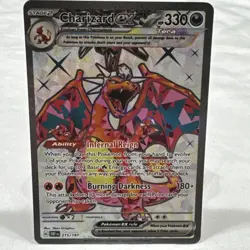 Pokemon TCG Charizard EX Obsidian Flames Ultra Rare Full Art Holo Card 215/197 - Image 1