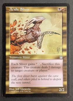 MTG Card - 1x Acidic Sliver - Stronghold - NM/LP Vintage - Magic The Gathering - Image 1