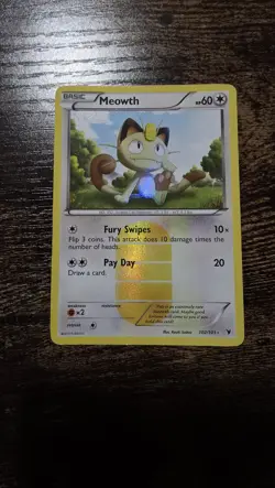 Pokemon Meowth TCG Holo Secret Rare Card 102/101 Noble Victories - Image 1