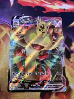 Meowth Vmax SWSH005 - NM Full Art Promo Pokemon Card - Image 1