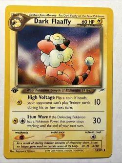 Dark Flaaffy 34/105 - 1ST EDITION - Neo Destiny - VINTAGE Pokemon TCG CARD - NM - Image 1