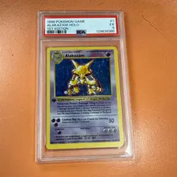 Pokemon Card PSA 5 Alakazam Holo 1st Edition Shadowless - Image 1