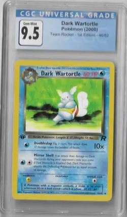 CGC 9.5 Gem Mint Dark Wartortle 46/82 Team Rocket 1st Edition Pokemon Card TCG - Image 1