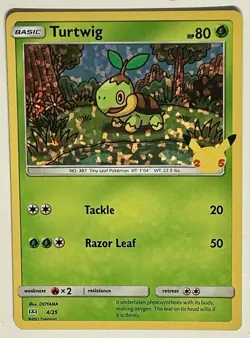 Pokemon McDonald's 25th Anniversary Turtwig Holo Promo Card 4/25 NM - Image 1