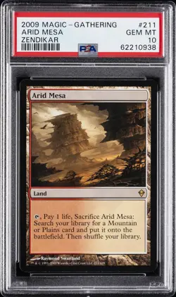 2009 MTG ZENDIKAR #211 ARID MESA PSA 10 - Image 1