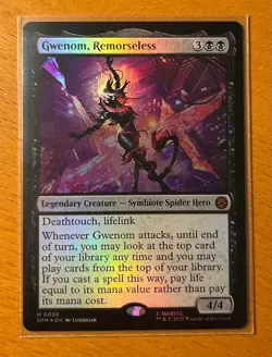 FOIL Gwenom, Remorseless - MTG Marvel's Spiderman (SPM), Near Mint NM - Image 1