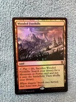 MtG Wooded Foothills x1 Khans of Tarkir M/NM #249 Foil - Image 1