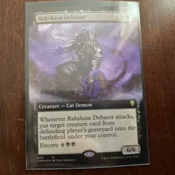 MTG Rakshasa Debaser - Foil - Extended Art, Commander Legends, Lightly Played, E - Image 1