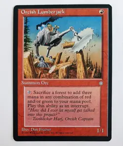 ►ORCISH LUMBERJACK ►ICE AGE 1995 ►NM ►RED ►MAGIC MTG EISZEIT Orkholzfaller - Image 1